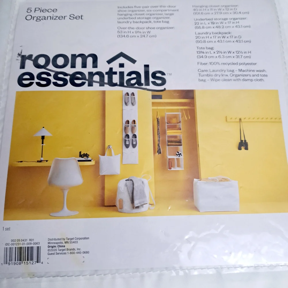 Room Essentials 5 Piece Organizer Set - Yellow